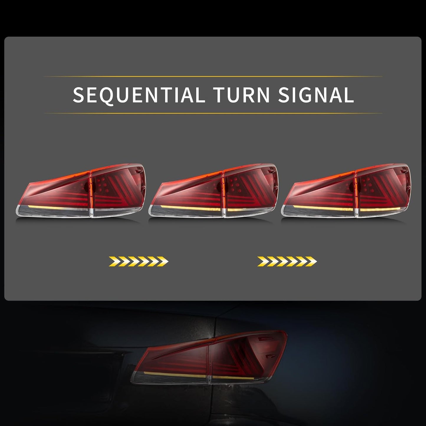 LED Taillights for Lexus IS250 IS350 IS-F w/ Animation