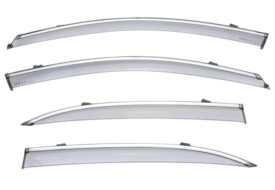 Wellvisors Mercedes Benz C-Class W205 (2015-2021) Window Visors with Chrome Trim