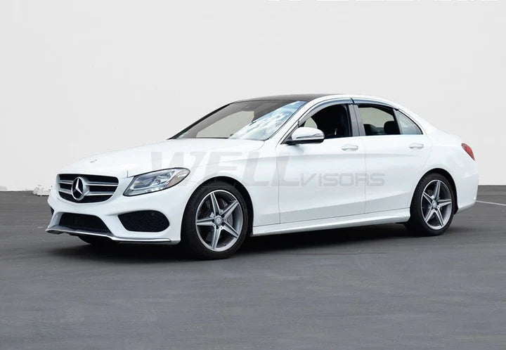 Wellvisors Mercedes Benz C-Class W205 (2015-2021) Window Visors with Chrome Trim