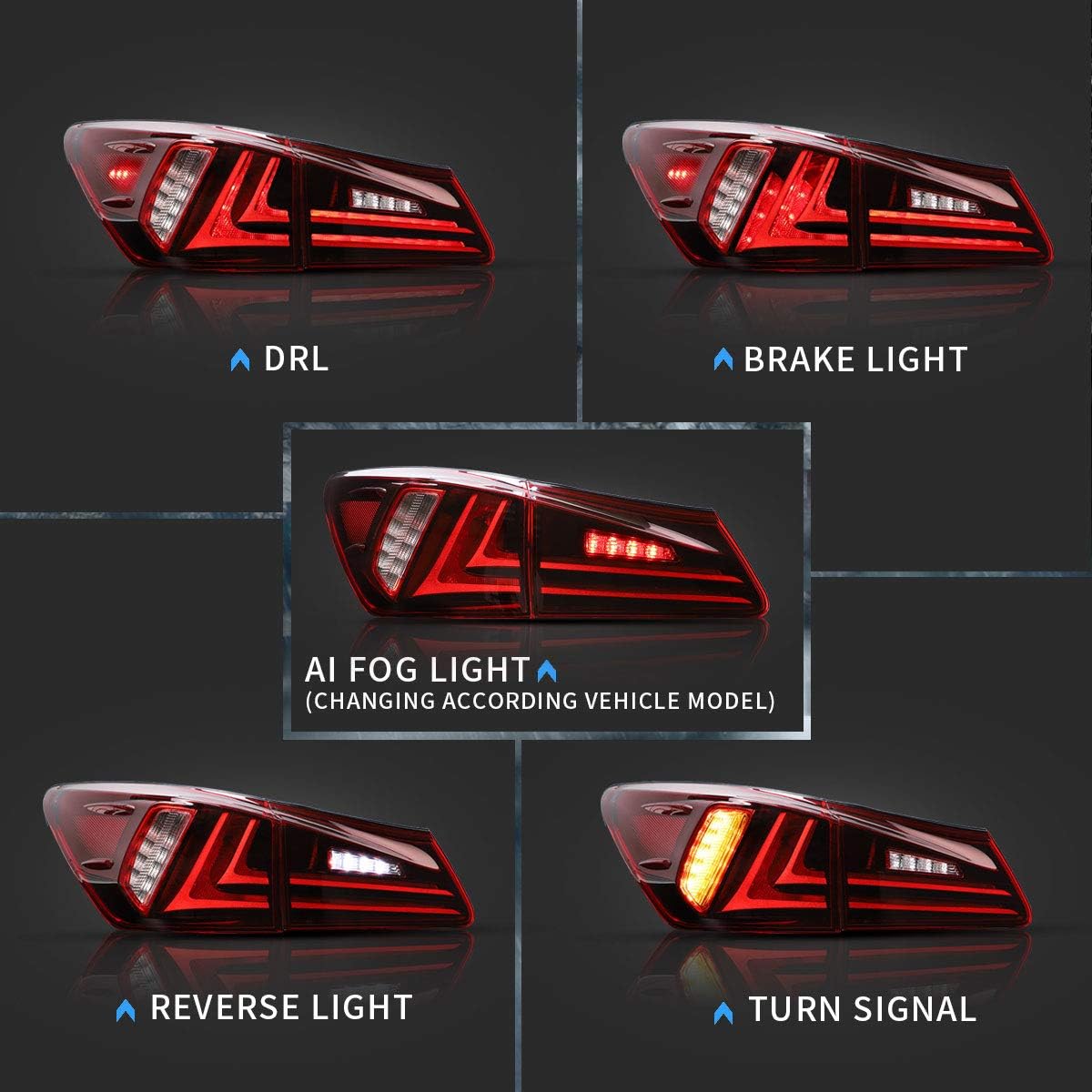 LED Taillights for Lexus IS250 IS350 IS-F