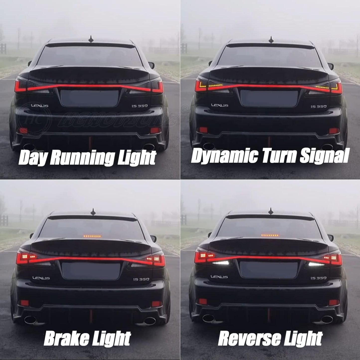 LED Taillight with Bar for Lexus IS250 IS350 IS-F