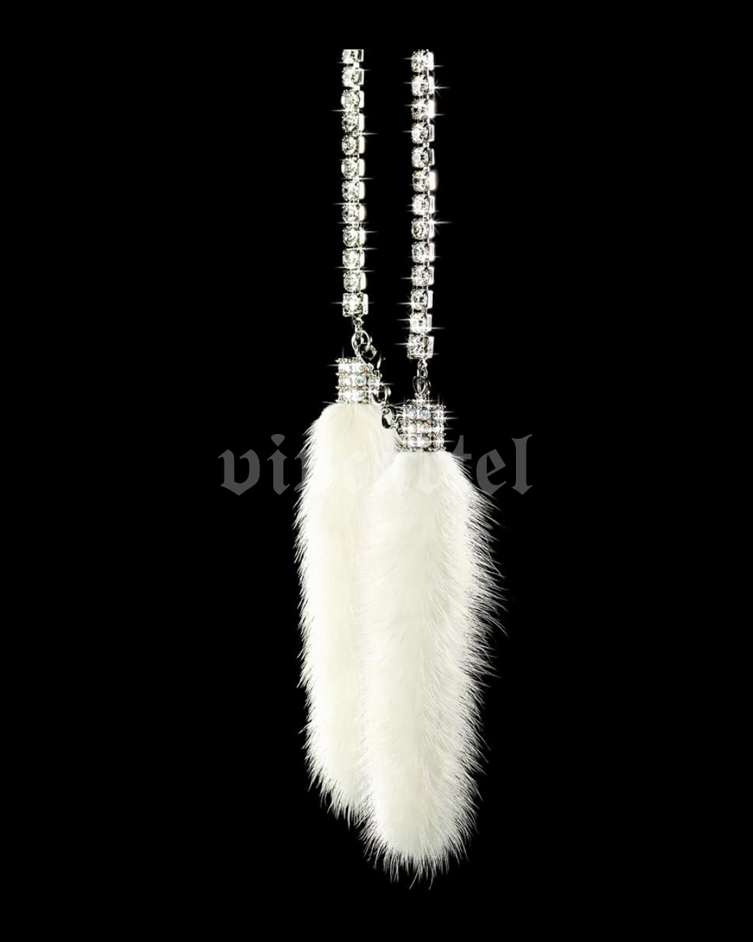 Garson D.A.D. Rear View Mirror Mink Swarovski Crystal Chain