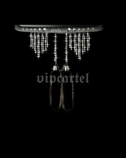Garson D.A.D. Rear View Mirror Mink Swarovski Crystal Chain