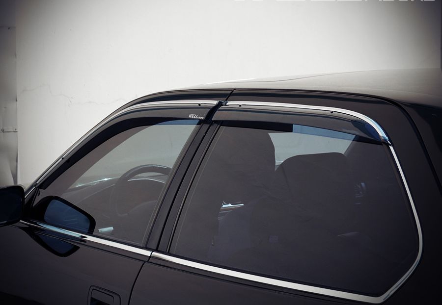 WELLvisors Smoke Window Visors / Rain Guards For Lexus LS400 1990-1994 – Includes Tape