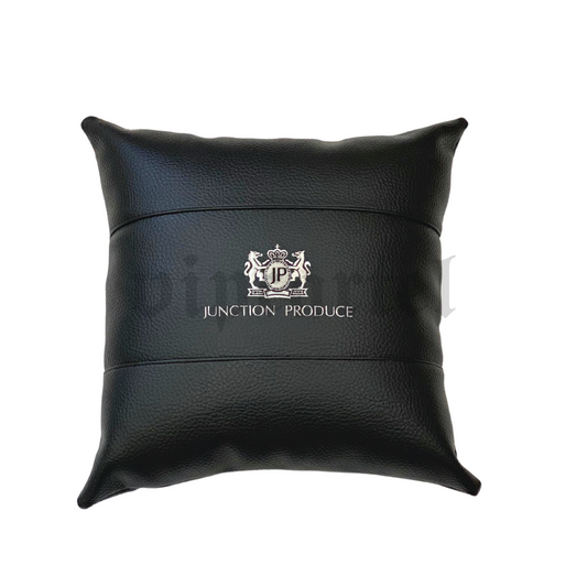 Junction Produce Black Large Leather Pillow