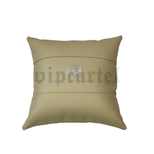 Junction Produce Beige Leather Pillow