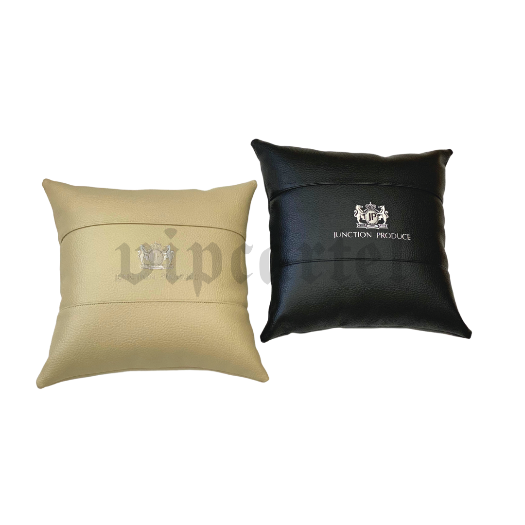 Junction Produce Black Large Leather Pillow