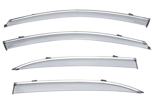 Wellvisors Mercedes Benz C-Class W205 (2015-2021) Window Visors with Chrome Trim
